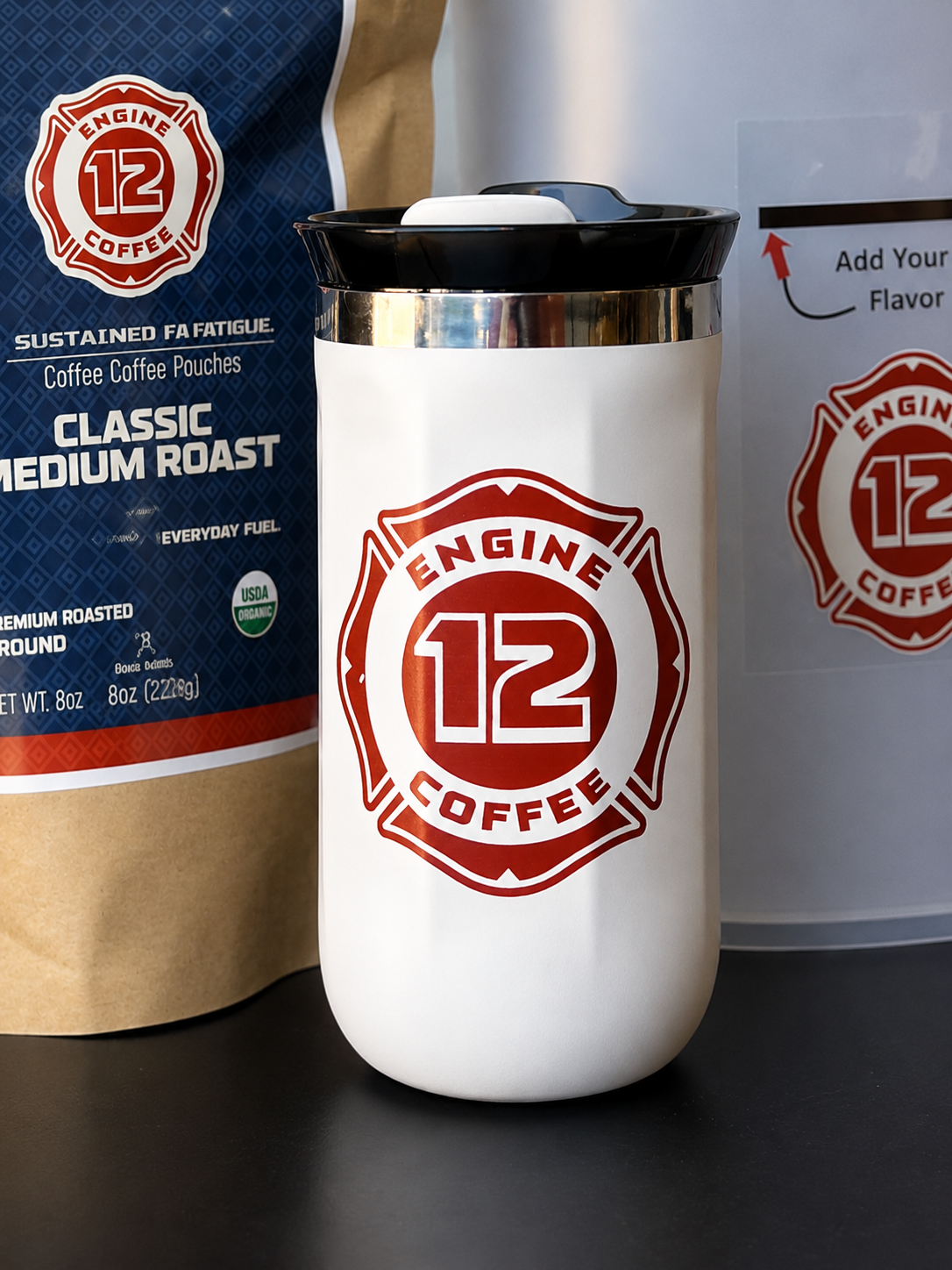 12oz Stainless Steel Cup – Engine 12 Coffee