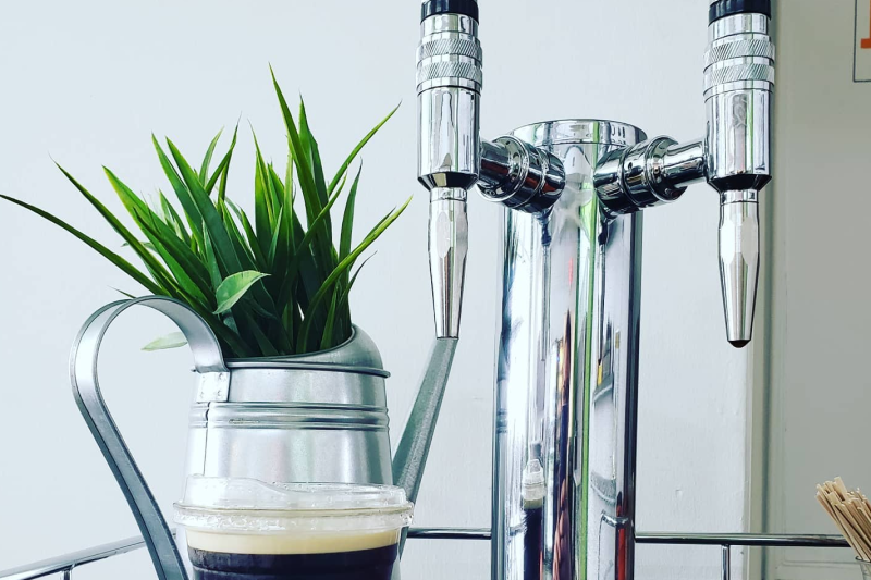 Nitro cold brew on tap